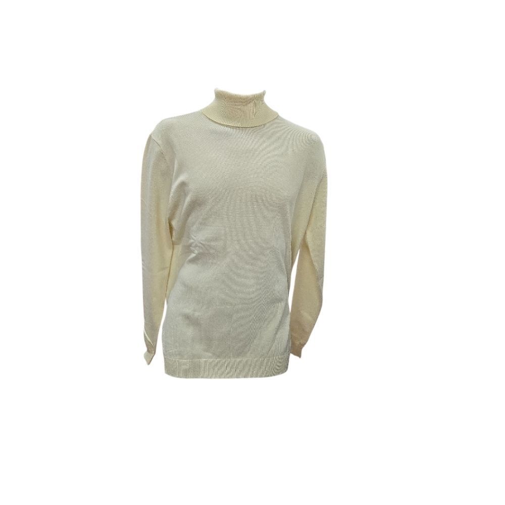 MEN'S BAGAZIO LONG SLEEVE IVORY 100% ACRYLIC TURTLENECK SWEATER. 2102Y5